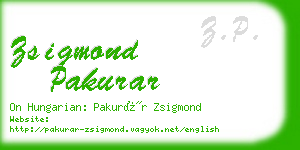 zsigmond pakurar business card